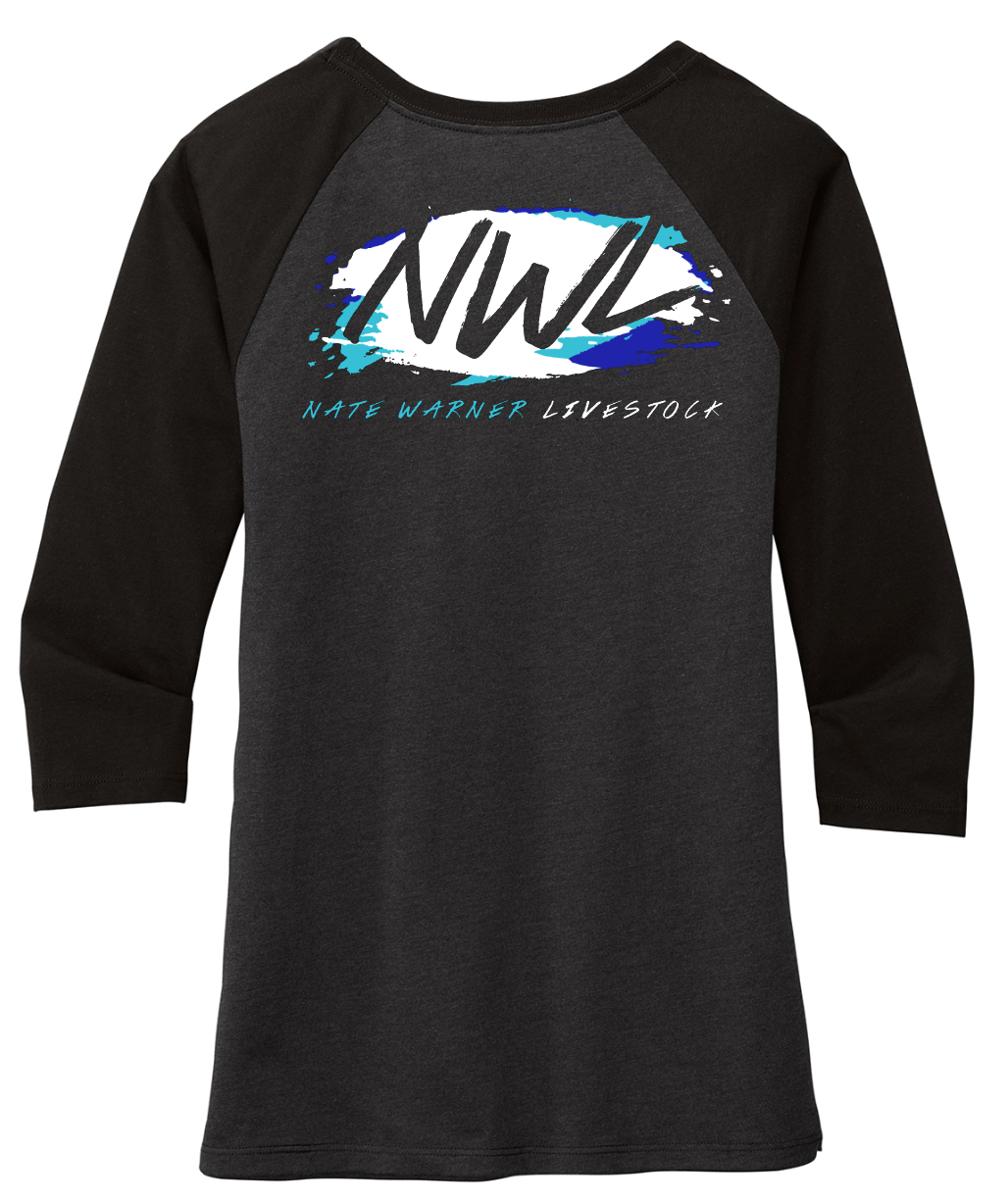 Nate Warner Livestock Tri-Blend 3/4 Sleeve Raglan