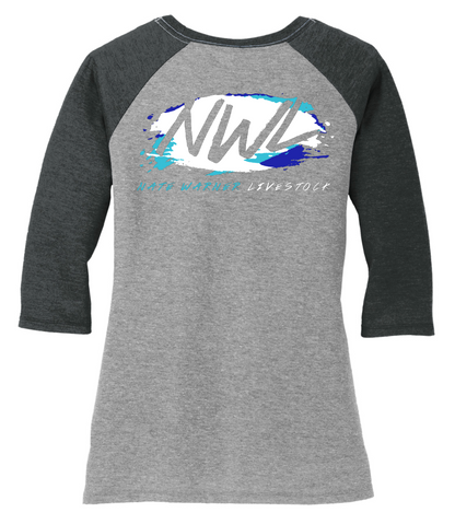 Nate Warner Livestock Tri-Blend 3/4 Sleeve Raglan