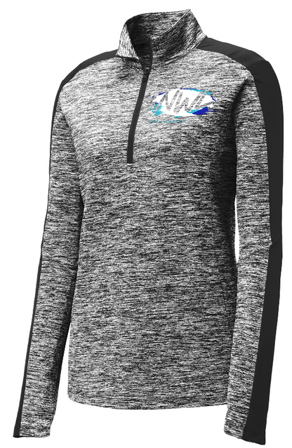 Nate Warner Livestock Ladies Electric Heather Colorblock 1/4-Zip Pullover
