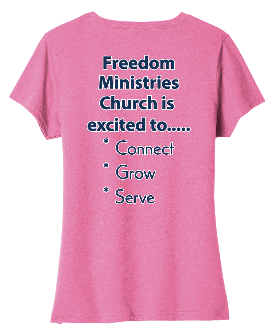 Freedom Ministries Connect Ladies V-Neck T- Shirt