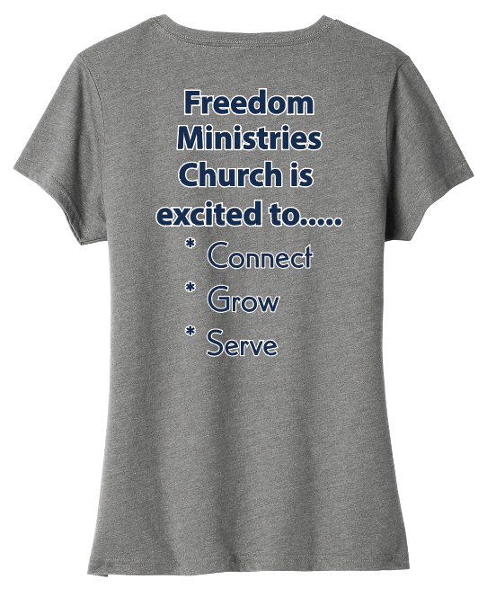 Freedom Ministries Connect Ladies V-Neck T- Shirt