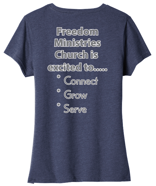 Freedom Ministries Connect Ladies V-Neck T- Shirt