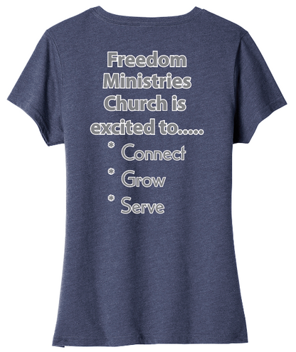 Freedom Ministries Connect Ladies V-Neck T- Shirt