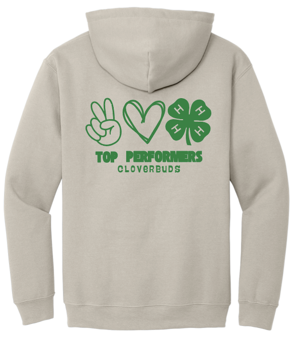 Top Performers Peace, Love, 4-H Hooded Sweatshirt