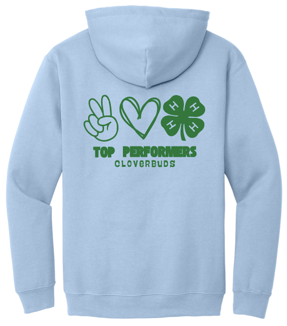 Top Performers Peace, Love, 4-H Hooded Sweatshirt