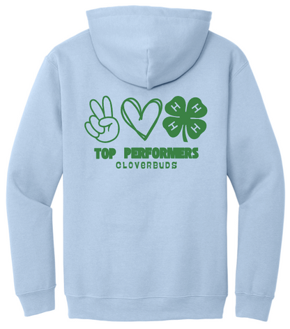 Top Performers Peace, Love, 4-H Hooded Sweatshirt