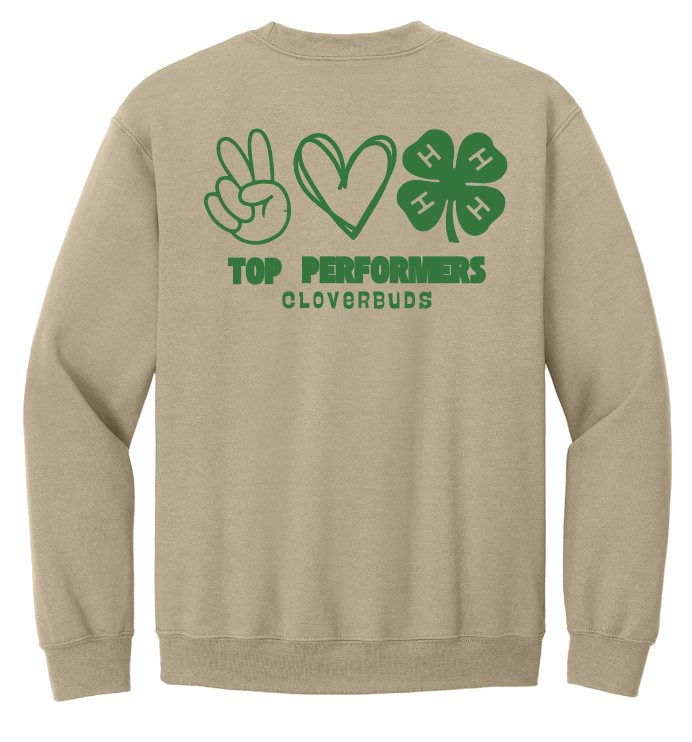 Top Performers 4-H Peace, Love, 4-H Crewneck Sweatshirt