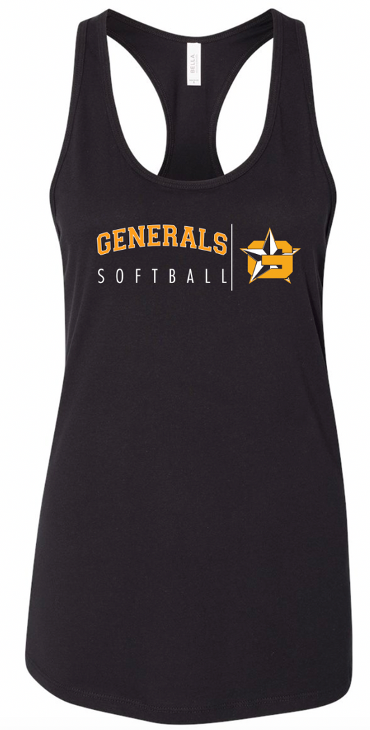 Generals Softball Black Tank Top