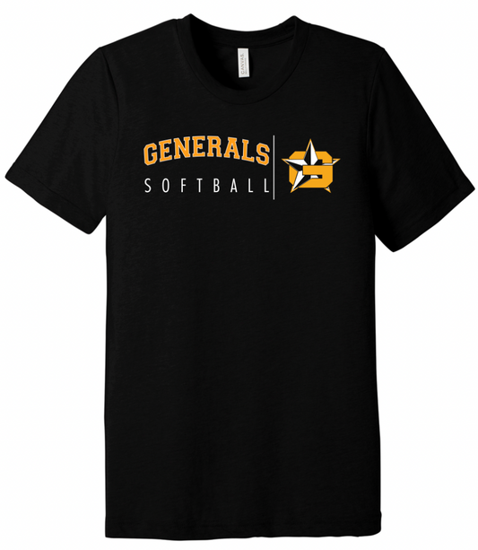 Generals Softball Black Tri-Blend T-Shirt